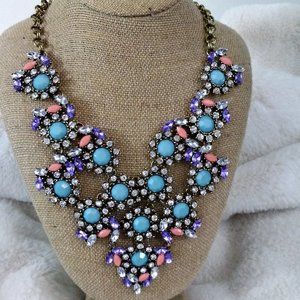 Crystal Floral Statment Necklace